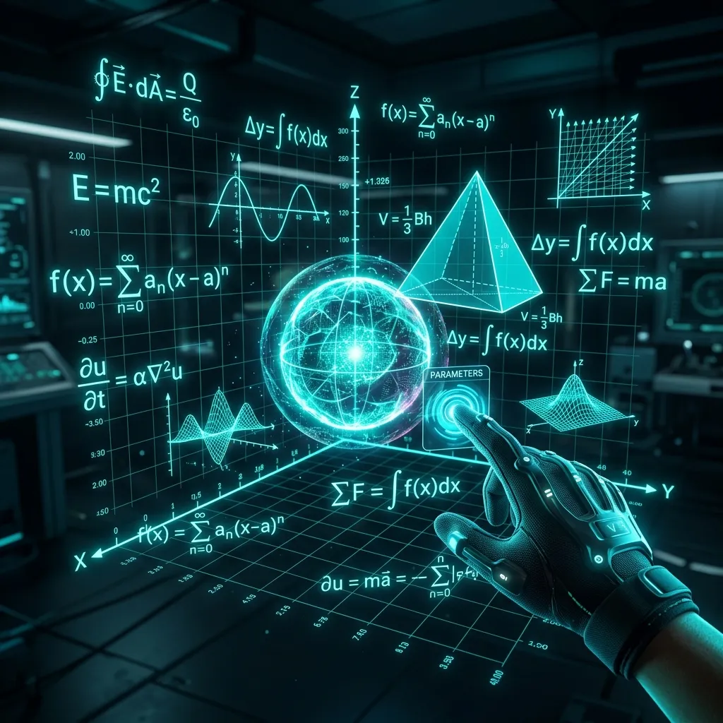 Geometry in 3D immersive VR lesson example for mathematics