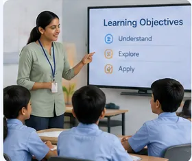 Teacher introducing the lesson topic before a SparkVR session