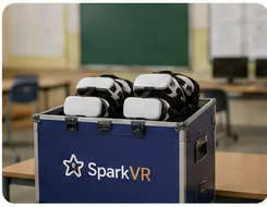 SparkVR lab equipment ready for quick deployment at a school